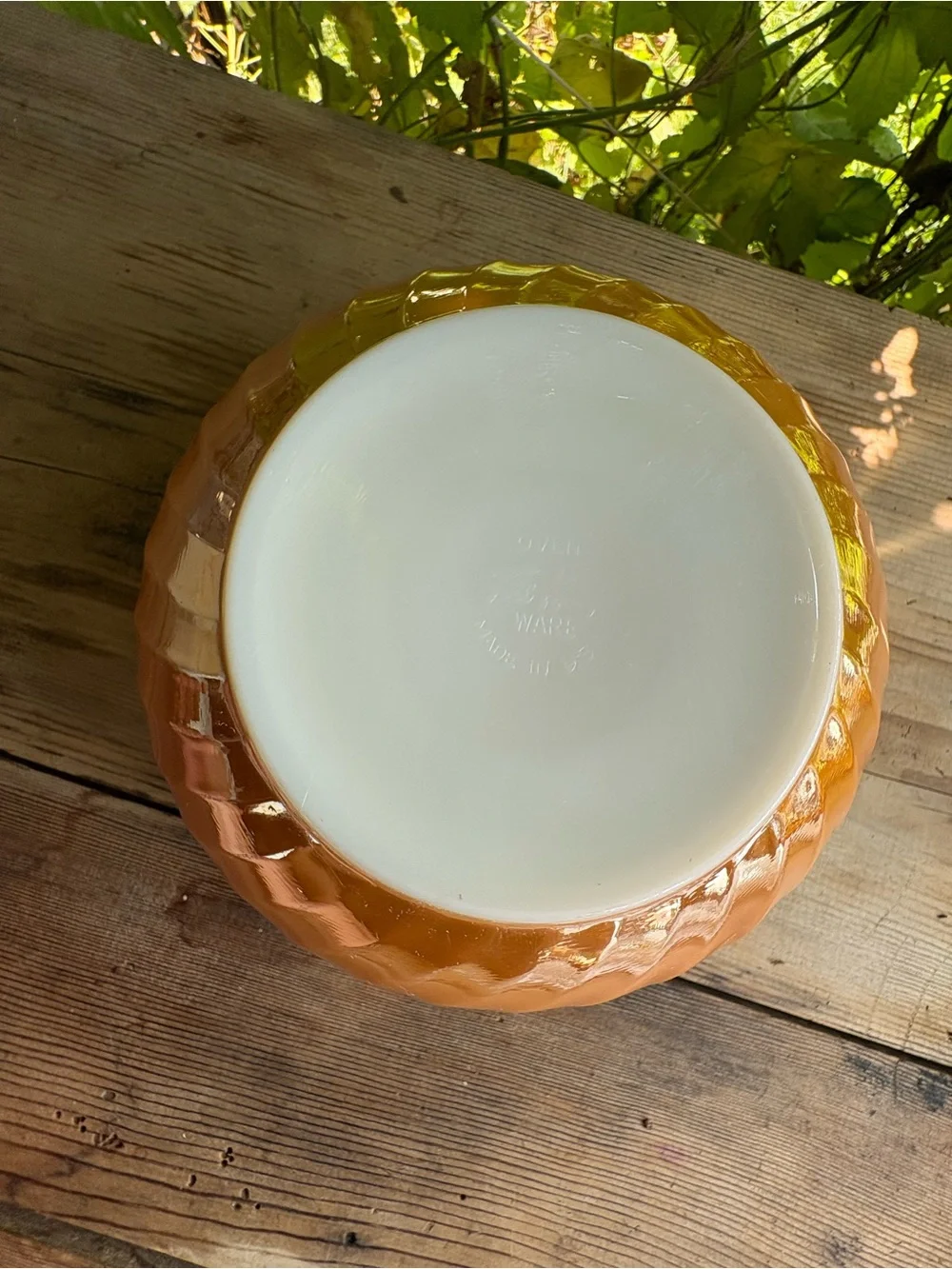 Fire King Peach Swirl Glass Serving Bowl